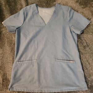 Figs 3 Piece Light Blue Denim Color Scrub Set